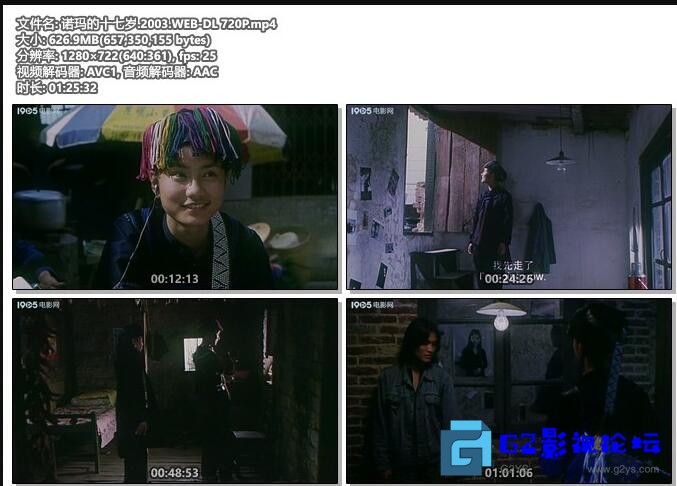 G8怀旧社区分享[云南三部曲：婼玛的十七岁][2003][李敏/杨志刚][国语中英双字][MP4/630M/WEB-DL 720P] 第1张截图