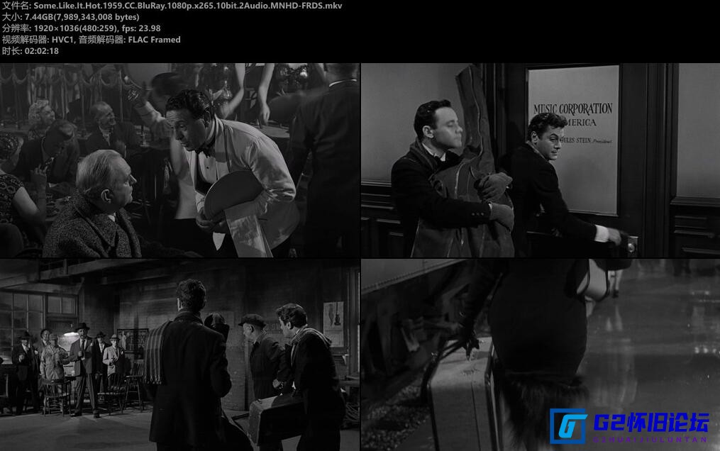 G8怀旧社区分享豆瓣T0P250:热情如火.Some.Like.It.Hot.1959.CC.BluRay.1080p.x265.10bit.2Audio.MNHD-FRDS 第1张截图