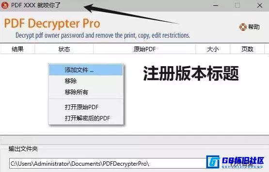 G8怀旧社区分享PDF解密程序 PDF Decrypter Pro 4.5.0 汉化版 第2张截图