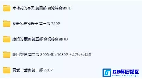 G8怀旧社区分享中国媳妇系列五部曲  百度网盘分享 打包珍藏 （真爱一世情 哑巴新娘 我爱我夫我爱子 木棉花的春天 媳妇的眼泪） 第1张截图